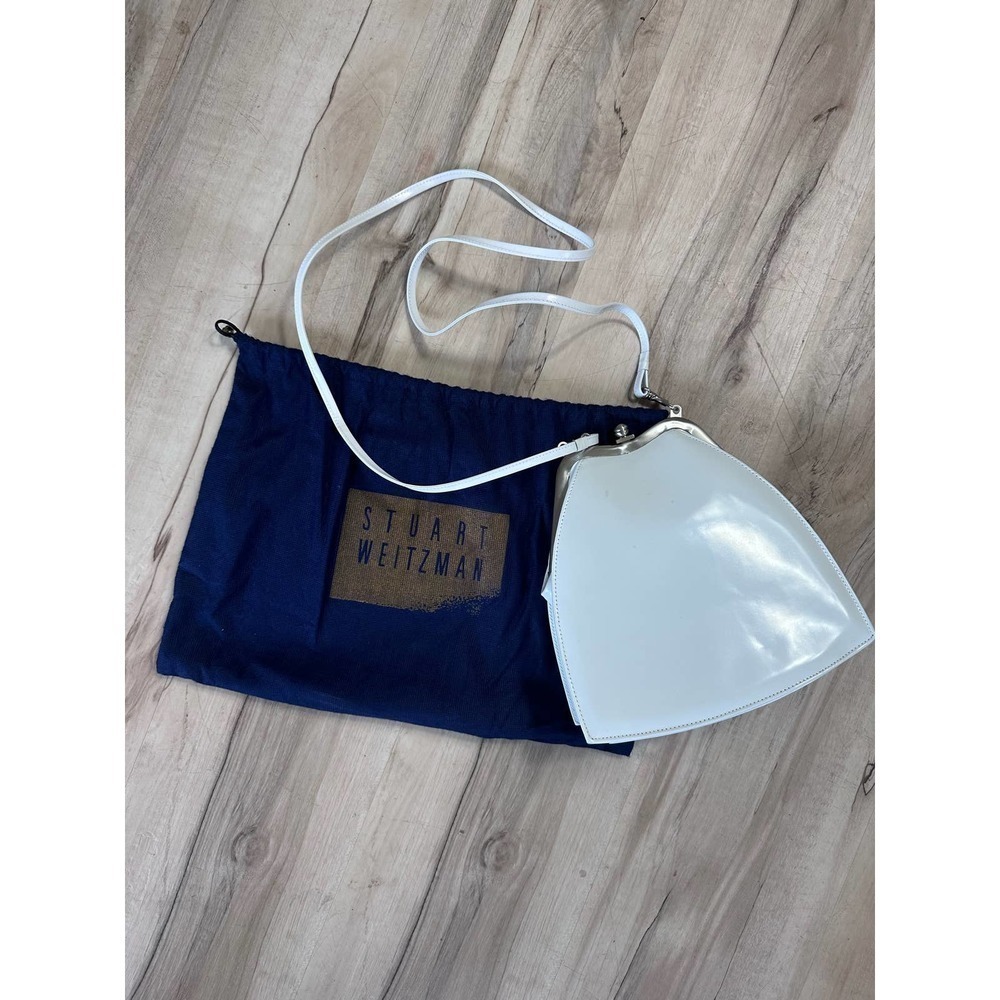 Authentic Stuart Weitzman White Mini Shoulder Str… - image 1